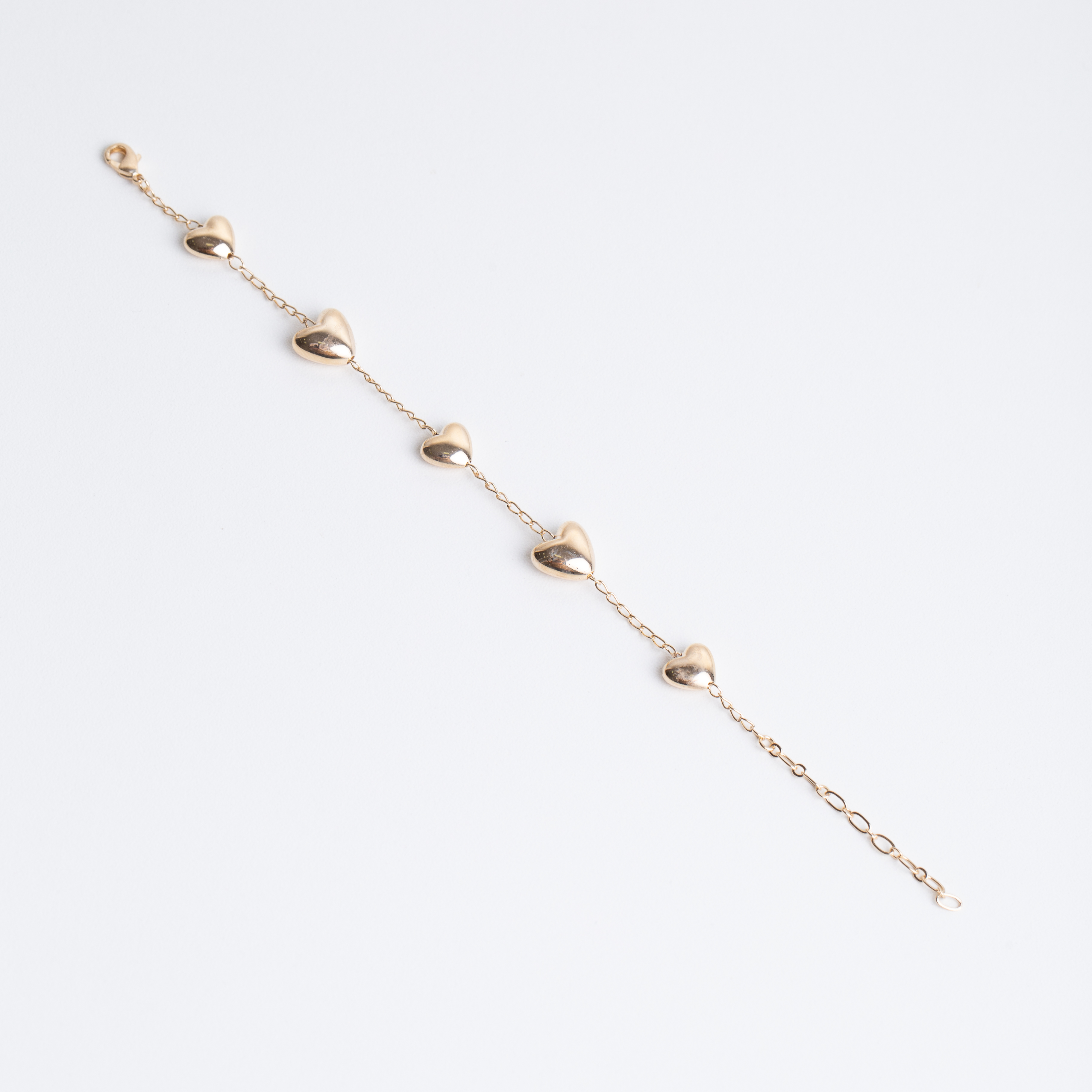 21058 Gold Bracelet with Linked Hearts